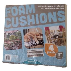 Fairfield Foam Cushions 4 Pack‎ 1" Thick Soft Household Seating 16x16